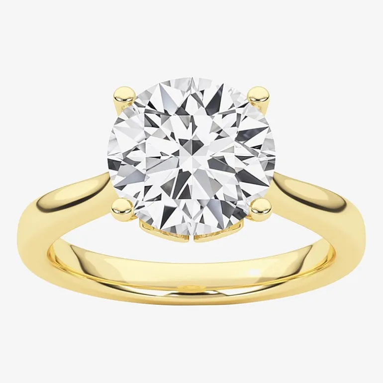 Grown Gorgeous (F,Vs2) Womens 2 1/4 CT. T.W. Lab Grown White Diamond 14K Gold or Platinum Round Solitaire Engagement Ring