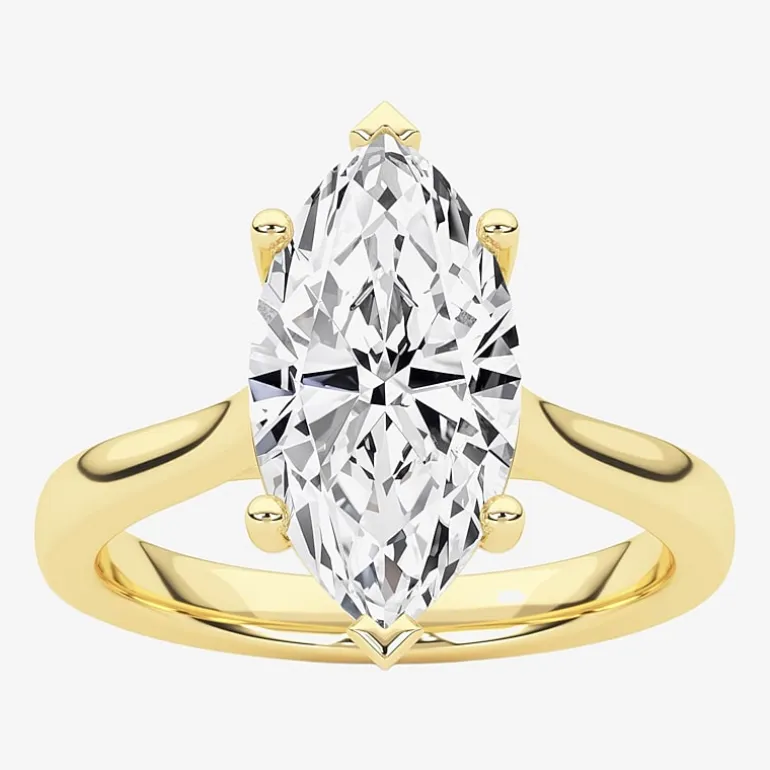 Grown Gorgeous (F / Vs2) Womens 2 1/4 CT. T.W. Lab Grown White Diamond 14K Gold Marquise Solitaire Engagement Ring