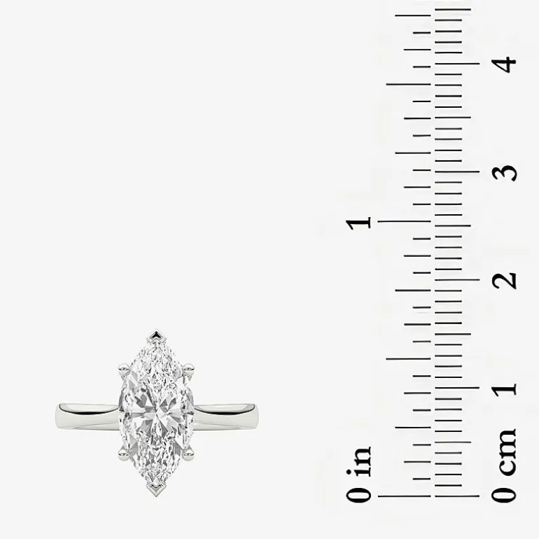 Grown Gorgeous (F / Vs2) Womens 2 1/4 CT. T.W. Lab Grown White Diamond 14K Gold Marquise Solitaire Engagement Ring