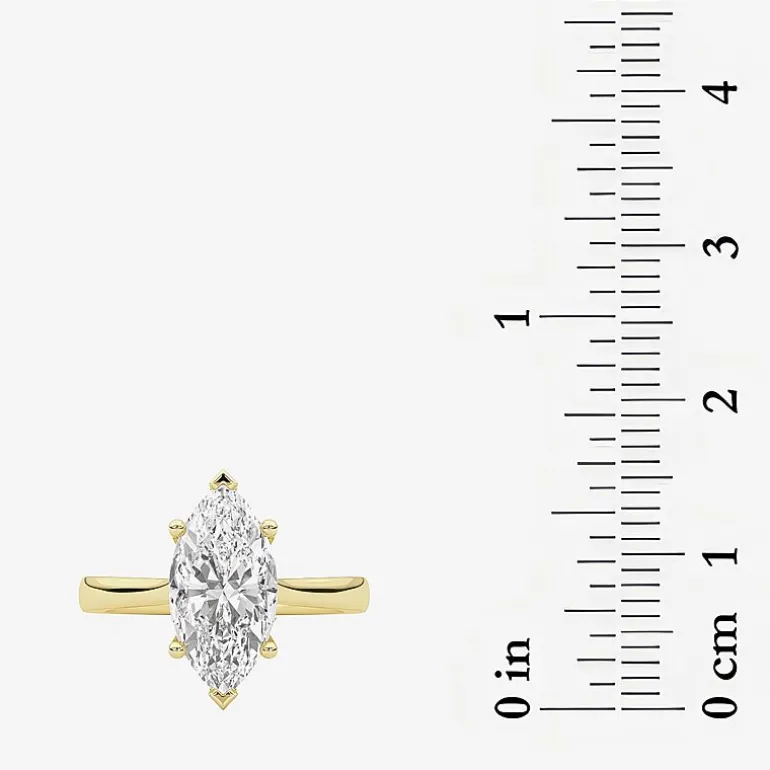 Grown Gorgeous (F / Vs2) Womens 2 1/4 CT. T.W. Lab Grown White Diamond 14K Gold Marquise Solitaire Engagement Ring