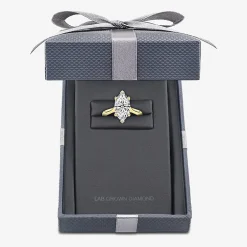 Grown Gorgeous (F / Vs2) Womens 2 1/4 CT. T.W. Lab Grown White Diamond 14K Gold Marquise Solitaire Engagement Ring