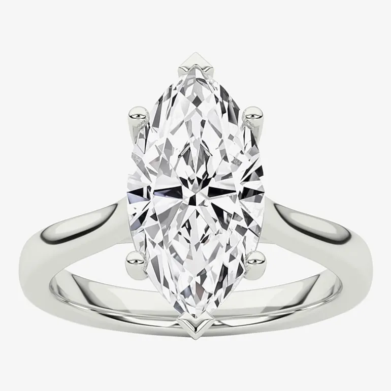 Grown Gorgeous (F / Vs2) Womens 2 1/4 CT. T.W. Lab Grown White Diamond 14K Gold Marquise Solitaire Engagement Ring