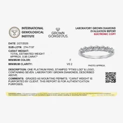 Grown Gorgeous (F,Vs2) Womens 1 CT. T.W. Lab Grown White Diamond 14K Gold or Platinum Wedding Band