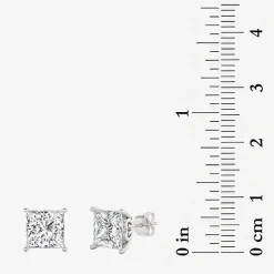 Grown Gorgeous (Vs2,F) 4 1/2 CT. T.W. Lab-Grown Diamond 14K Gold or Platinum 8.2mm Princess Stud Earrings