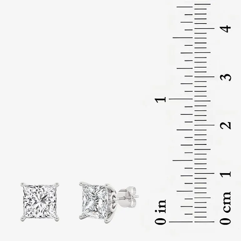 Grown Gorgeous (Vs2,F) 4 1/2 CT. T.W. Lab-Grown Diamond 14K Gold or Platinum 8.2mm Princess Stud Earrings