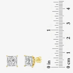 Grown Gorgeous (Vs2,F) 4 1/2 CT. T.W. Lab-Grown Diamond 14K Gold or Platinum 8.2mm Princess Stud Earrings