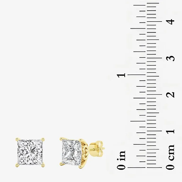 Grown Gorgeous (Vs2,F) 4 1/2 CT. T.W. Lab-Grown Diamond 14K Gold or Platinum 8.2mm Princess Stud Earrings