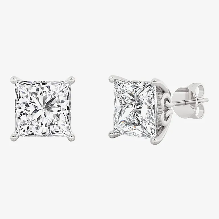 Grown Gorgeous (Vs2,F) 4 1/2 CT. T.W. Lab-Grown Diamond 14K Gold or Platinum 8.2mm Princess Stud Earrings