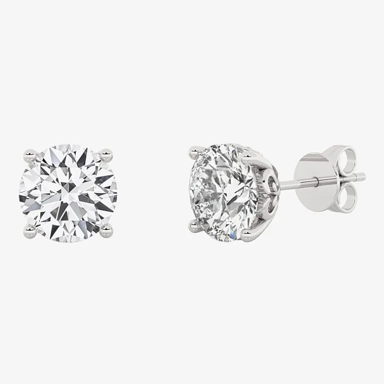 Grown Gorgeous (Vs2/F) 2 1/4 CT. T.W. Lab-Grown Diamond 14K Gold or Platinum 6.8mm Round Stud Earrings
