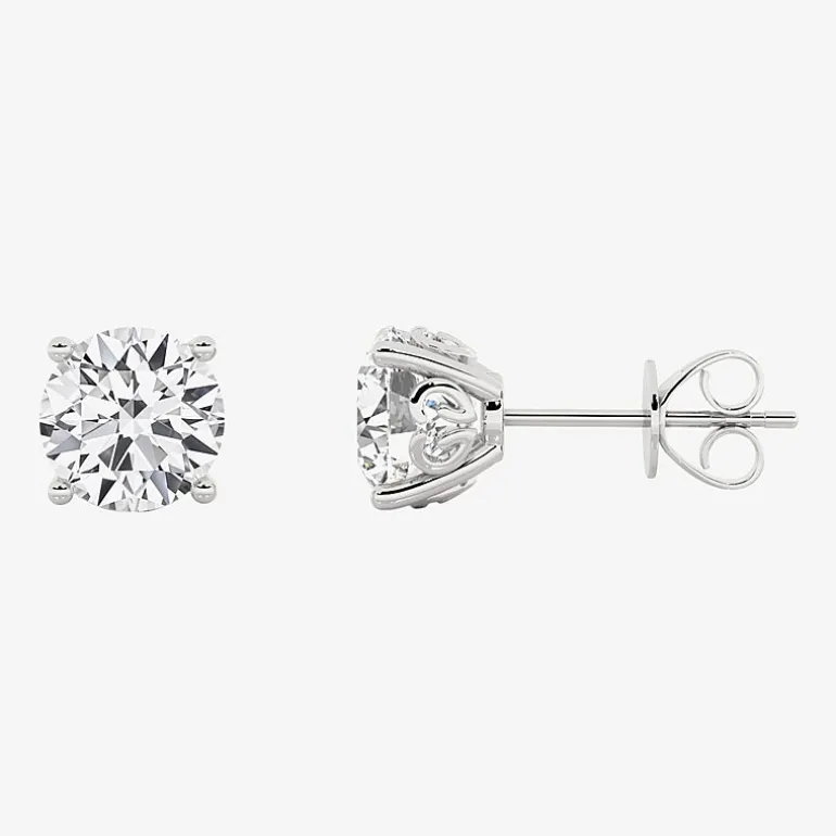 Grown Gorgeous (Vs2/F) 2 1/4 CT. T.W. Lab-Grown Diamond 14K Gold or Platinum 6.8mm Round Stud Earrings