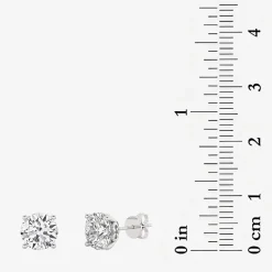 Grown Gorgeous (Vs2/F) 2 1/4 CT. T.W. Lab-Grown Diamond 14K Gold or Platinum 6.8mm Round Stud Earrings