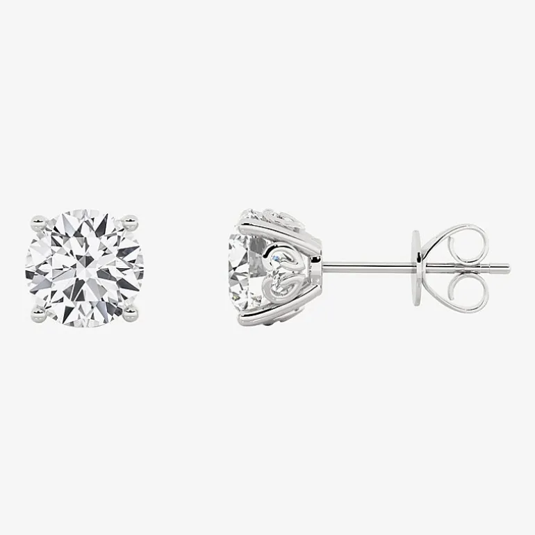 Grown Gorgeous (Vs2/F) 2 1/4 CT. T.W. Lab-Grown Diamond 14K Gold or Platinum 6.8mm Round Stud Earrings