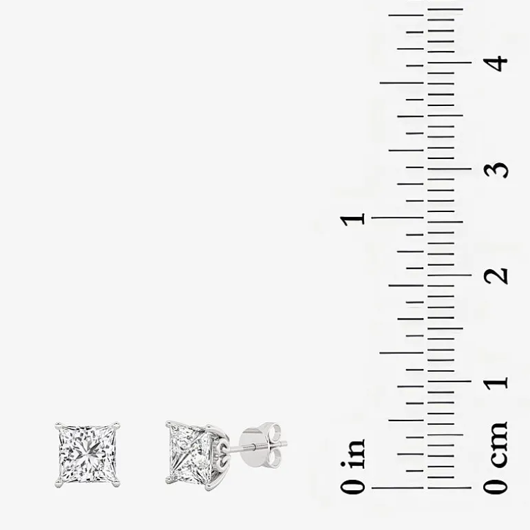 Grown Gorgeous (Vs2, F) 2 1/4 CT. T.W. Lab-Grown Diamond 14K Gold or Platinum 6.3mm Princess Stud Earrings
