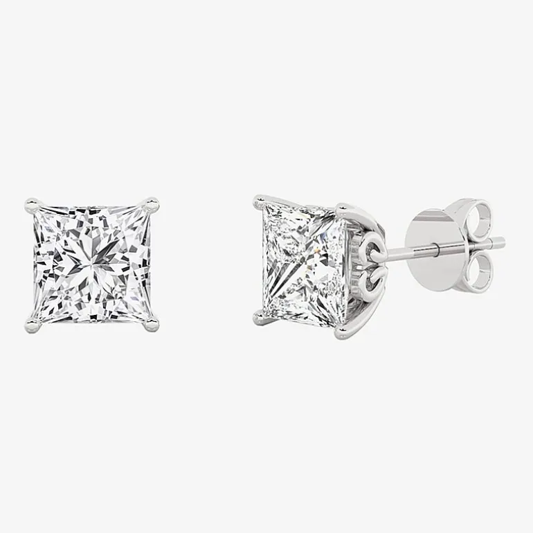 Grown Gorgeous (Vs2, F) 2 1/4 CT. T.W. Lab-Grown Diamond 14K Gold or Platinum 6.3mm Princess Stud Earrings
