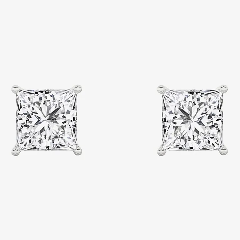 Grown Gorgeous (Vs2, F) 2 1/4 CT. T.W. Lab-Grown Diamond 14K Gold or Platinum 6.3mm Princess Stud Earrings