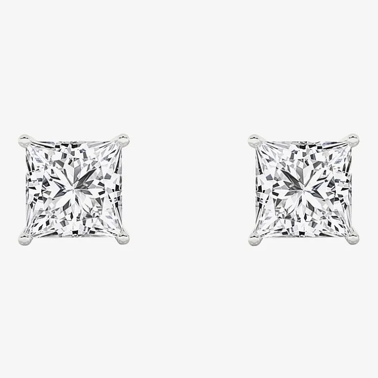 Grown Gorgeous (Vs2, F) 2 1/4 CT. T.W. Lab-Grown Diamond 14K Gold or Platinum 6.3mm Princess Stud Earrings