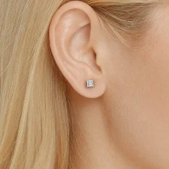 Grown Gorgeous (Vs2, F) 2 1/4 CT. T.W. Lab-Grown Diamond 14K Gold or Platinum 6.3mm Princess Stud Earrings