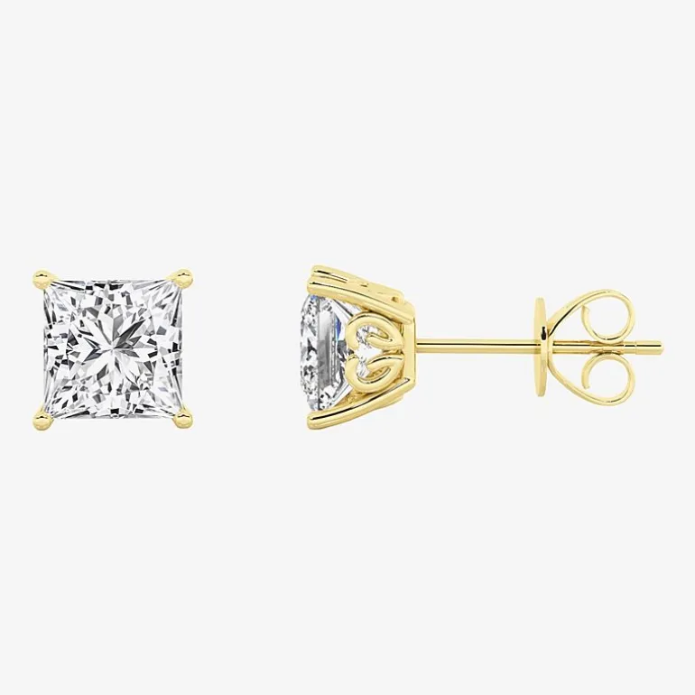 Grown Gorgeous (Vs2, F) 2 1/4 CT. T.W. Lab-Grown Diamond 14K Gold or Platinum 6.3mm Princess Stud Earrings