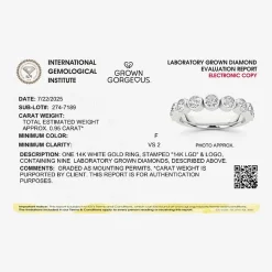 Grown Gorgeous Womens 2.5MM 1 CT. T.W. Lab Grown White Diamond 14K Gold or Platinum Anniversary Wedding Band
