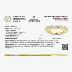 Grown Gorgeous Womens 2.5MM 1 CT. T.W. Lab Grown White Diamond 14K Gold or Platinum Anniversary Wedding Band
