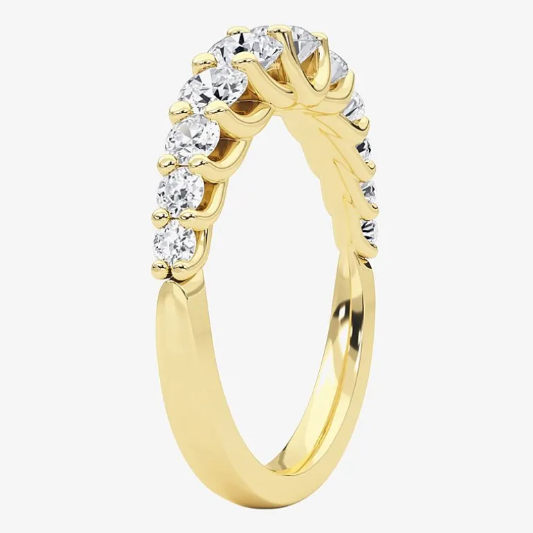 Grown Gorgeous Womens 2.5MM 1 CT. T.W. Lab Grown White Diamond 14K Gold Anniversary Wedding Band