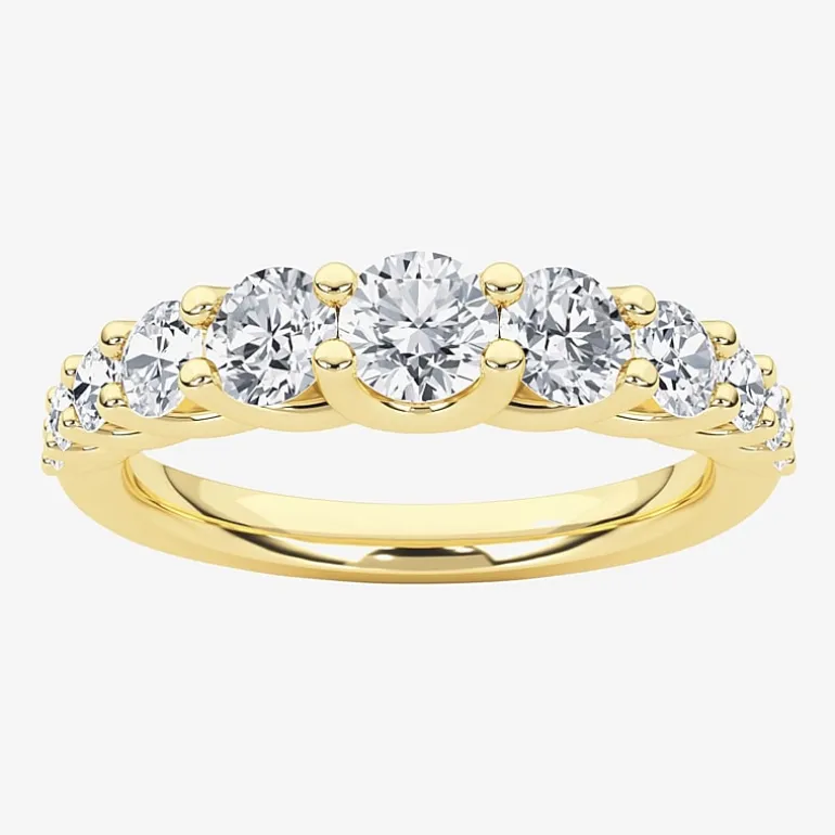 Grown Gorgeous Womens 2.5MM 1 CT. T.W. Lab Grown White Diamond 14K Gold Anniversary Wedding Band