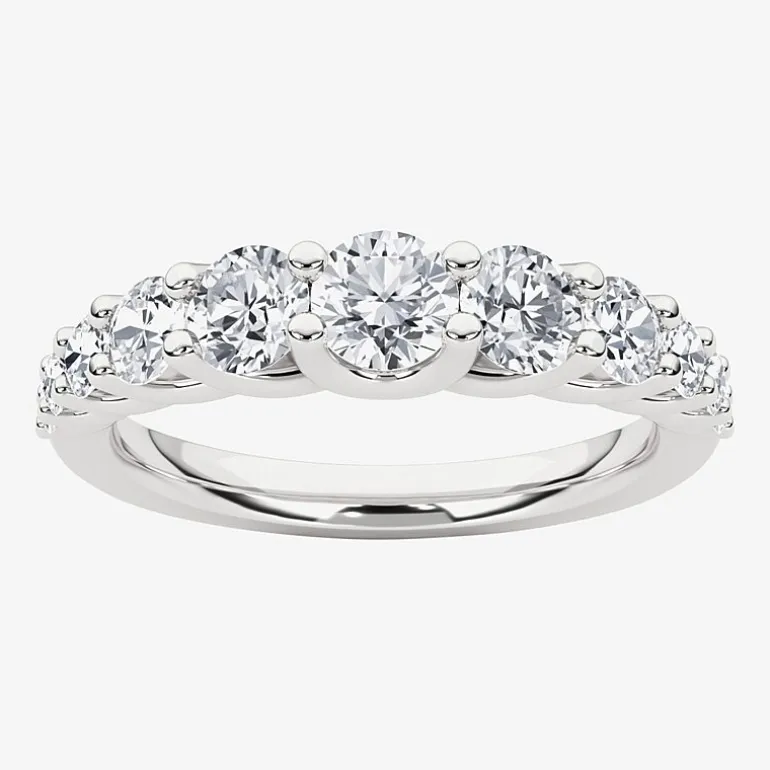 Grown Gorgeous Womens 2.5MM 1 CT. T.W. Lab Grown White Diamond 14K Gold Anniversary Wedding Band