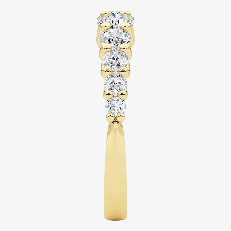 Grown Gorgeous Womens 2.5MM 1 CT. T.W. Lab Grown White Diamond 14K Gold Anniversary Wedding Band
