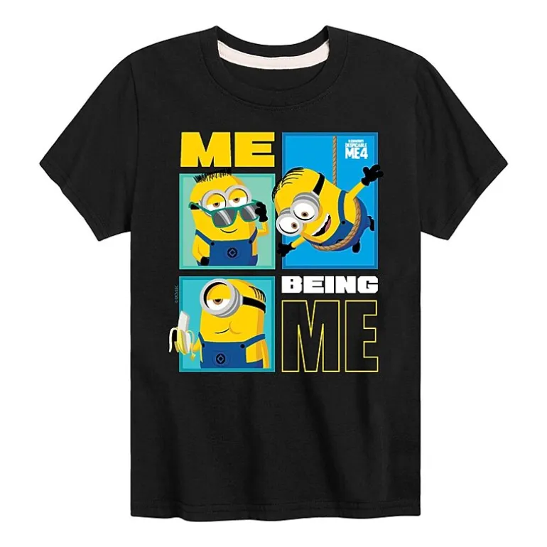 Gru, Minions, Family Little & Big Kid Boys Crew Neck Short Sleeve Regular Fit Despicable Me Graphic T-Shirt