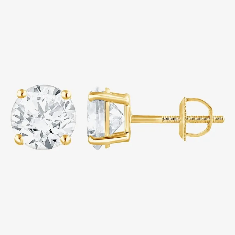 ( G / Si2 ) 2 CT. T.W. Lab-Grown Diamond 10K Gold 6.3mm Round Stud Earrings