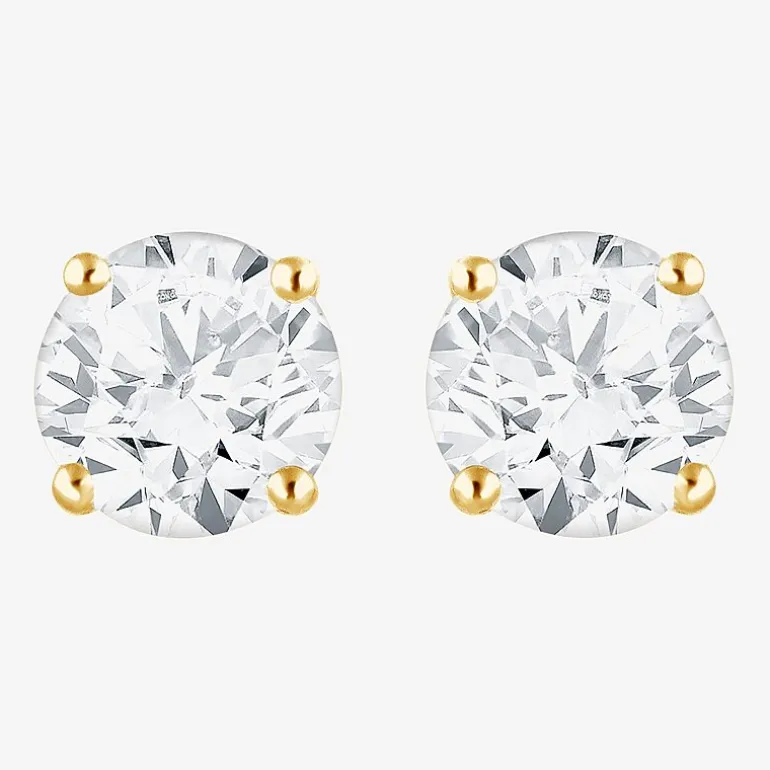 ( G / Si2 ) 2 CT. T.W. Lab-Grown Diamond 10K Gold 6.3mm Round Stud Earrings
