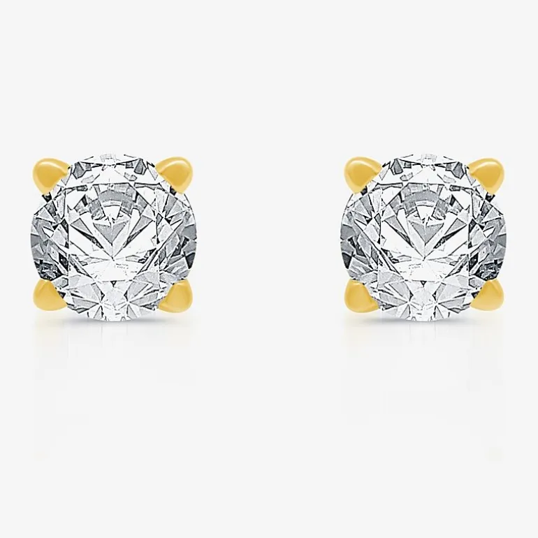( G/SI1-SI2 ) 1/4 CT. T.W. Lab-Grown Diamond 14K Gold Round Stud Earrings