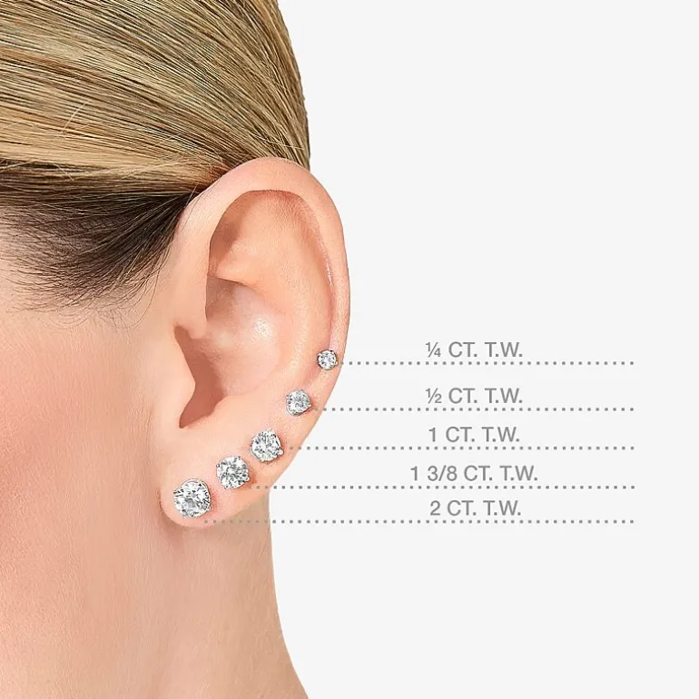 ( G/SI1-SI2 ) 1/4 CT. T.W. Lab-Grown Diamond 14K Gold Round Stud Earrings