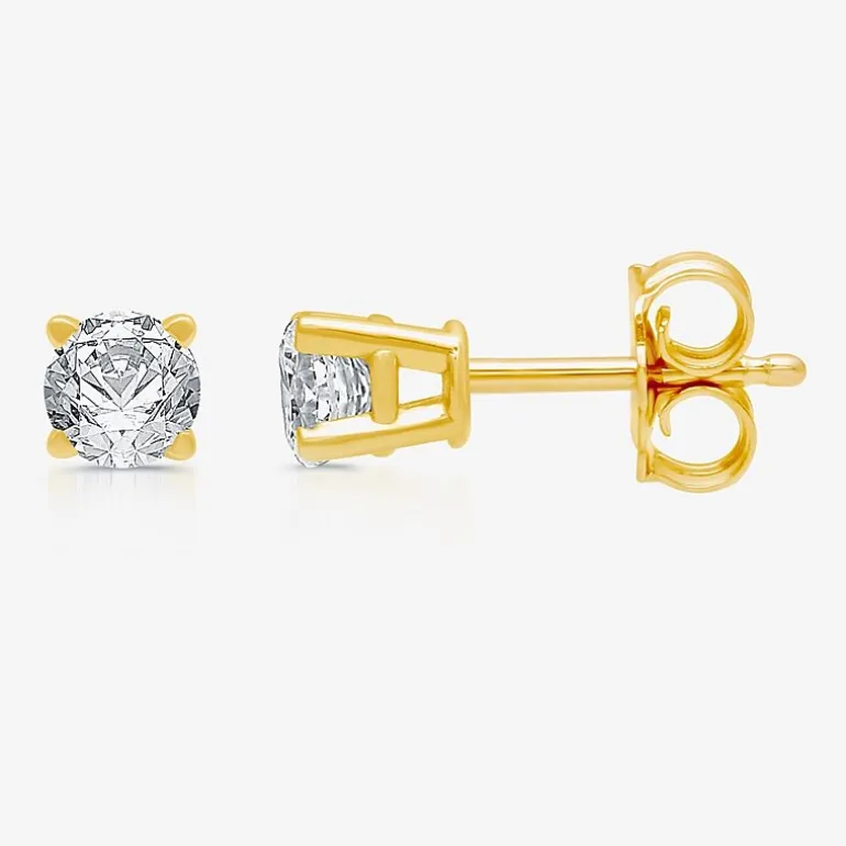 ( G/SI1-SI2 ) 1/4 CT. T.W. Lab-Grown Diamond 14K Gold Round Stud Earrings