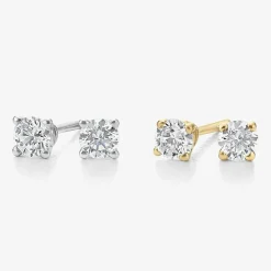( G/SI1-SI2 ) 1/4 CT. T.W. Lab-Grown Diamond 14K Gold Round Stud Earrings