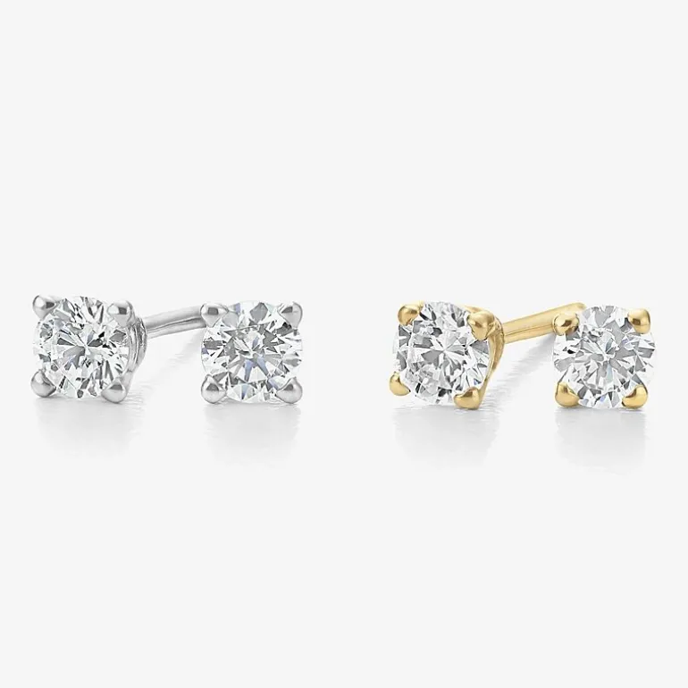 ( G/SI1-SI2 ) 1/4 CT. T.W. Lab-Grown Diamond 14K Gold Round Stud Earrings