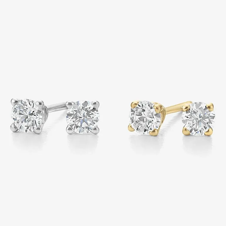 ( G/SI1-SI2 ) 1/4 CT. T.W. Lab-Grown Diamond 14K Gold Round Stud Earrings