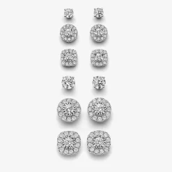 ( G/SI1-SI2 ) 3/8 CT. T.W. Lab-Grown Diamond 10K Gold Round Stud Earrings