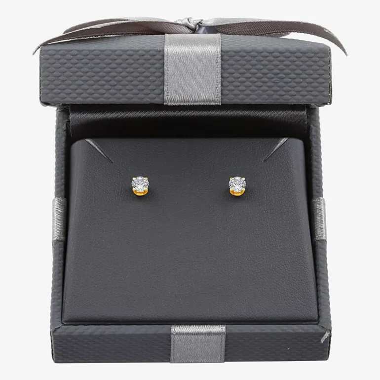 ( G/SI1-SI2 ) 3/8 CT. T.W. Lab-Grown Diamond 10K Gold Round Stud Earrings