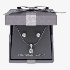 G, Si1-Si2 Womens 2 CT. Lab Grown White Diamond Sterling Silver OR 14K Gold over Silver 2-pc. Jewelry Set