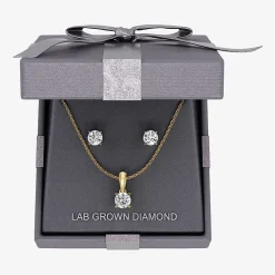 G, Si1-Si2 Womens 2 CT. Lab Grown White Diamond Sterling Silver OR 14K Gold over Silver 2-pc. Jewelry Set