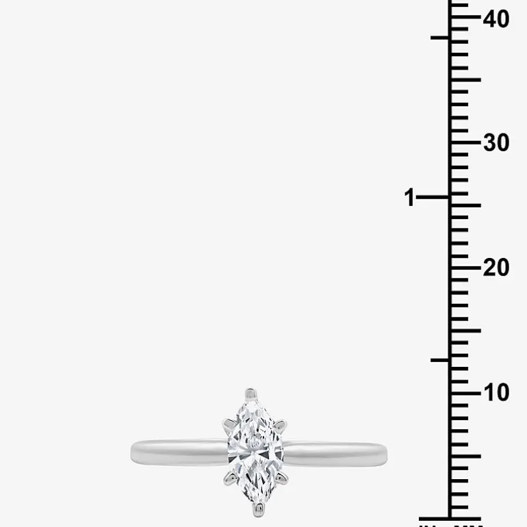 (G / Si1-Si2) Womens 3/4 CT. Lab Grown White Diamond 10K Gold Marquise Solitaire Engagement Ring