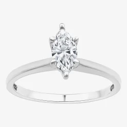 (G / Si1-Si2) Womens 3/4 CT. Lab Grown White Diamond 10K Gold Marquise Solitaire Engagement Ring