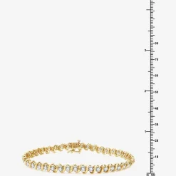 (G / Si1-Si2) Womens 4 CT. T.W. Lab Grown White Diamond 14K Gold Over Silver 7.5 Inch Tennis Bracelet