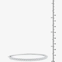 (G / Si1-Si2) Womens 3 CT. T.W. Lab Grown White Diamond Sterling Silver Round Bangle Bracelet