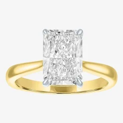 (G / Si1-Si2) Womens 3 CT. T.W. Lab Grown White Diamond Sterling Silver Rectangular Engagement Ring