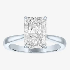 (G / Si1-Si2) Womens 3 CT. T.W. Lab Grown White Diamond Sterling Silver Rectangular Engagement Ring