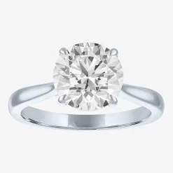 (G / Si1-Si2) Womens 3 CT. T.W. Lab Grown White Diamond Round Engagement Ring