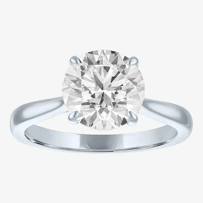 (G / Si1-Si2) Womens 3 CT. T.W. Lab Grown White Diamond Round Engagement Ring