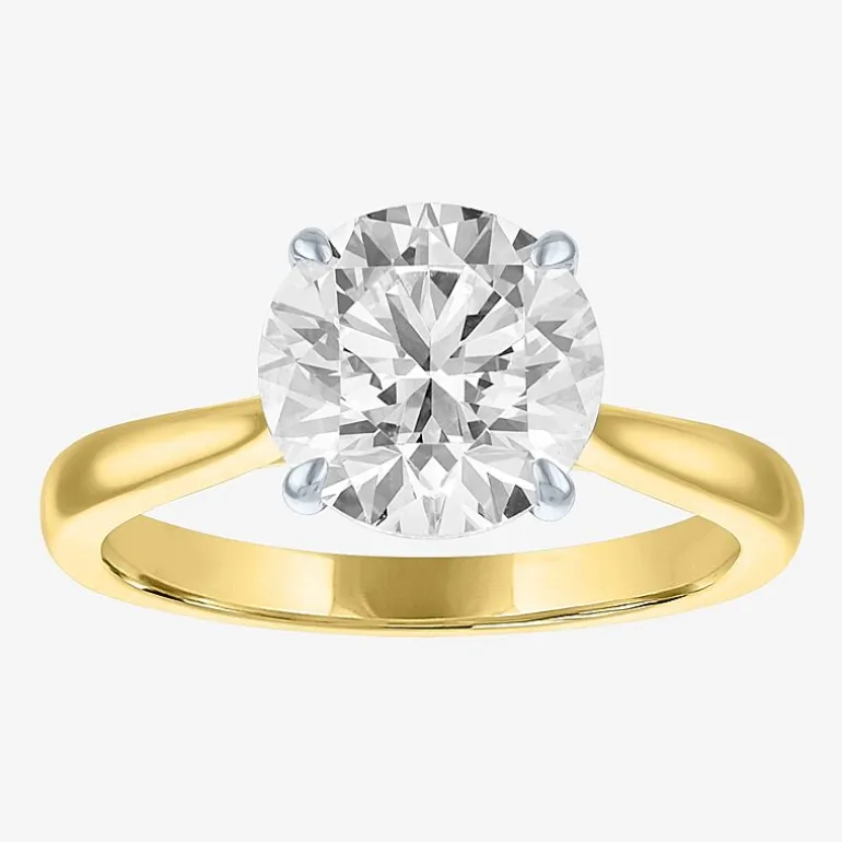 (G / Si1-Si2) Womens 3 CT. T.W. Lab Grown White Diamond Round Engagement Ring